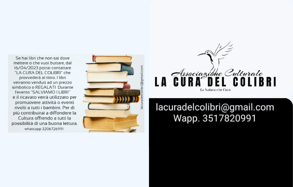 SALVIAMO i LIBRI: Una Raccolta Fondi per Bambini Organizzata dall’Associazione Culturale “La Cura del Colibri” di Tricase
