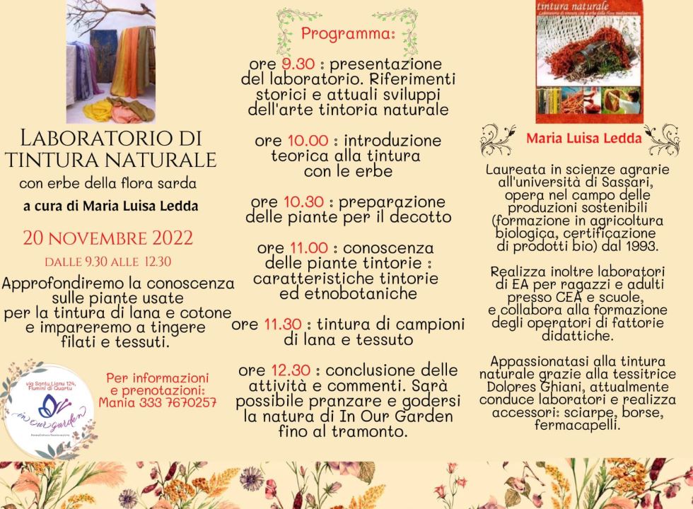 LABORATORIO DI TINTURA NATURALE